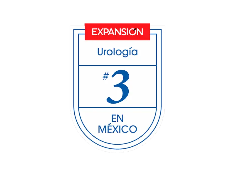 Tercer lugar como Hospital Privado de México en Urología